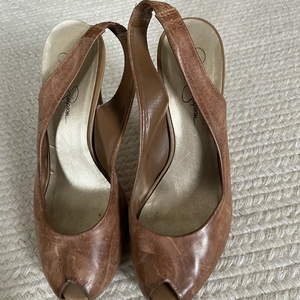 Leather Jessica Simpson heels